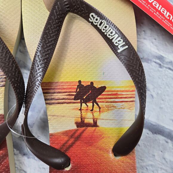 NWT Men's Havaianas Hype Sunset Surfing Flip Flop size 13 Beach Vacation Summer - Picture 3 of 8